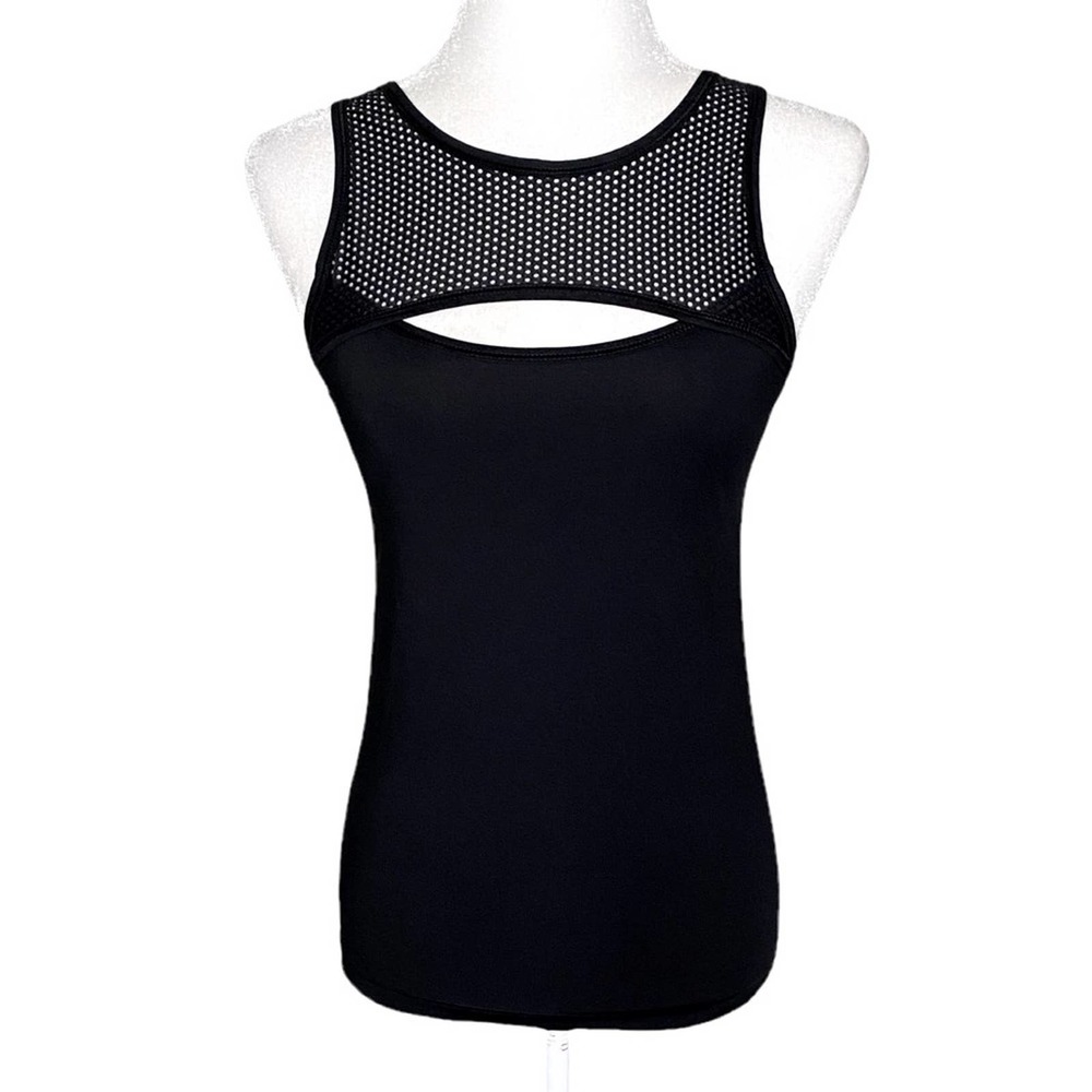 LORNA JANE Black Cut Out Tank Top Size S/M